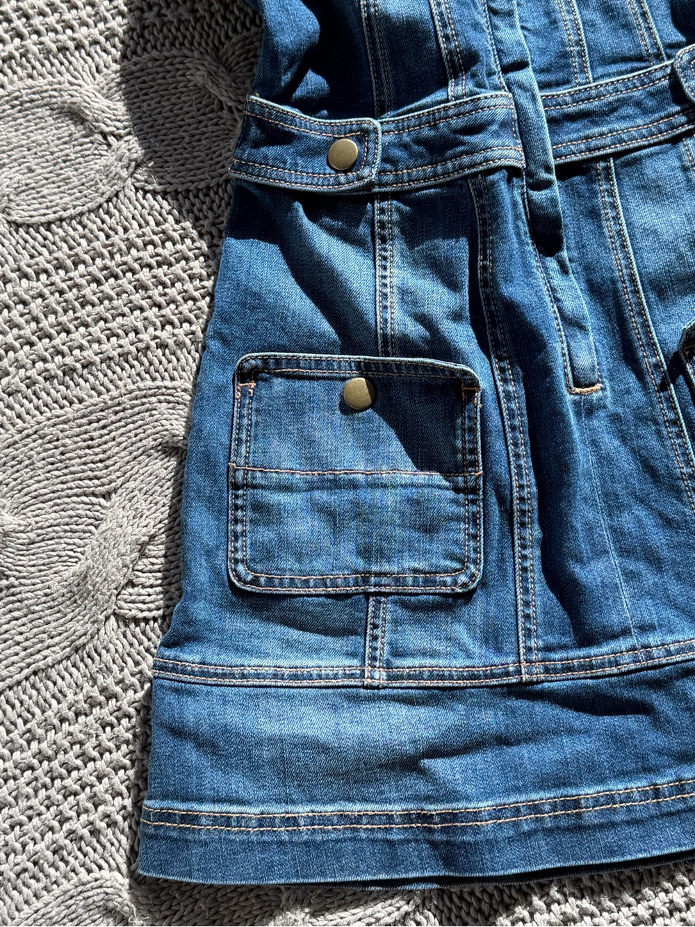 Brand new Ramy Brook Blue Denim Mini Dress with Patch Pockets - Picture 6 of 10